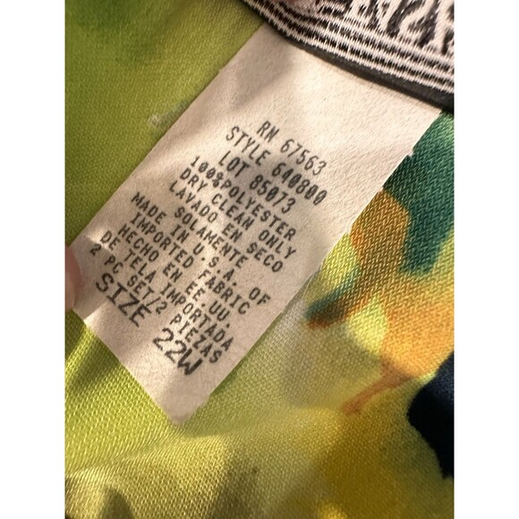 Vtg Hawaiian Cotton Dress 22W Multicolor Green Floral Tropical Beach - Picture 10 of 12
